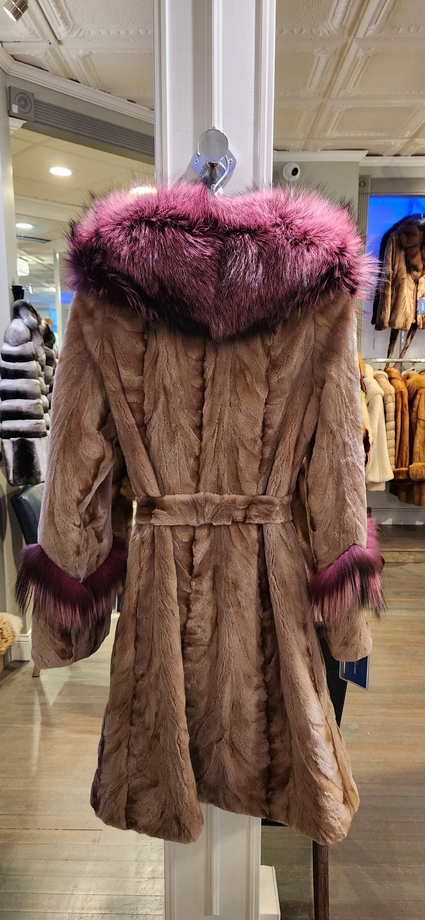 Sheared section mink stroller