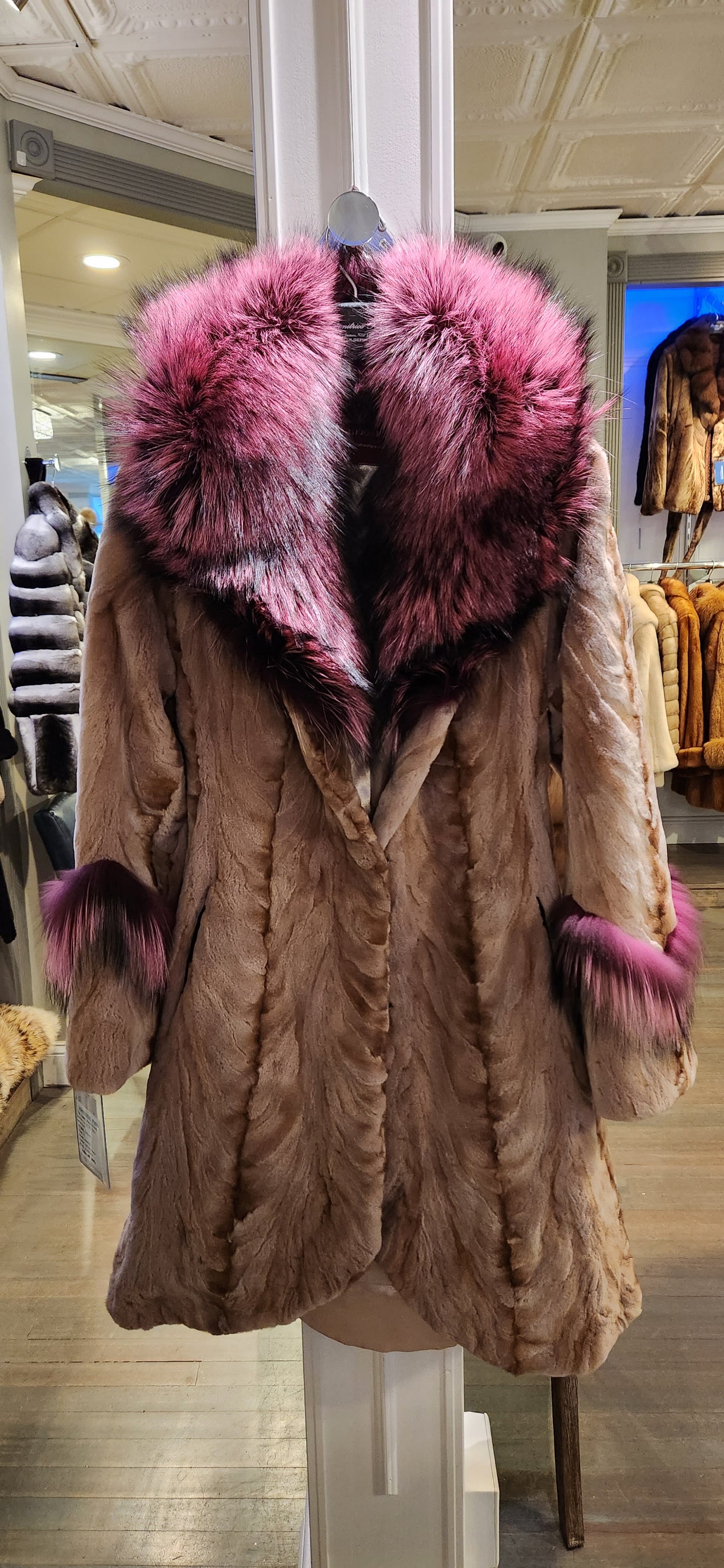 Sheared section mink stroller