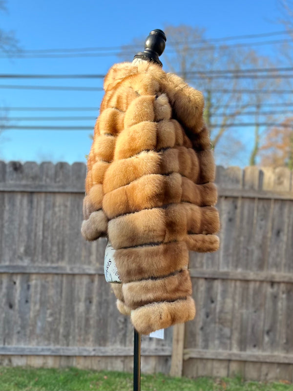 CANADIAN SABLE CROP JACKET / HORIZONTAL CUT - Dimitrios Furs
