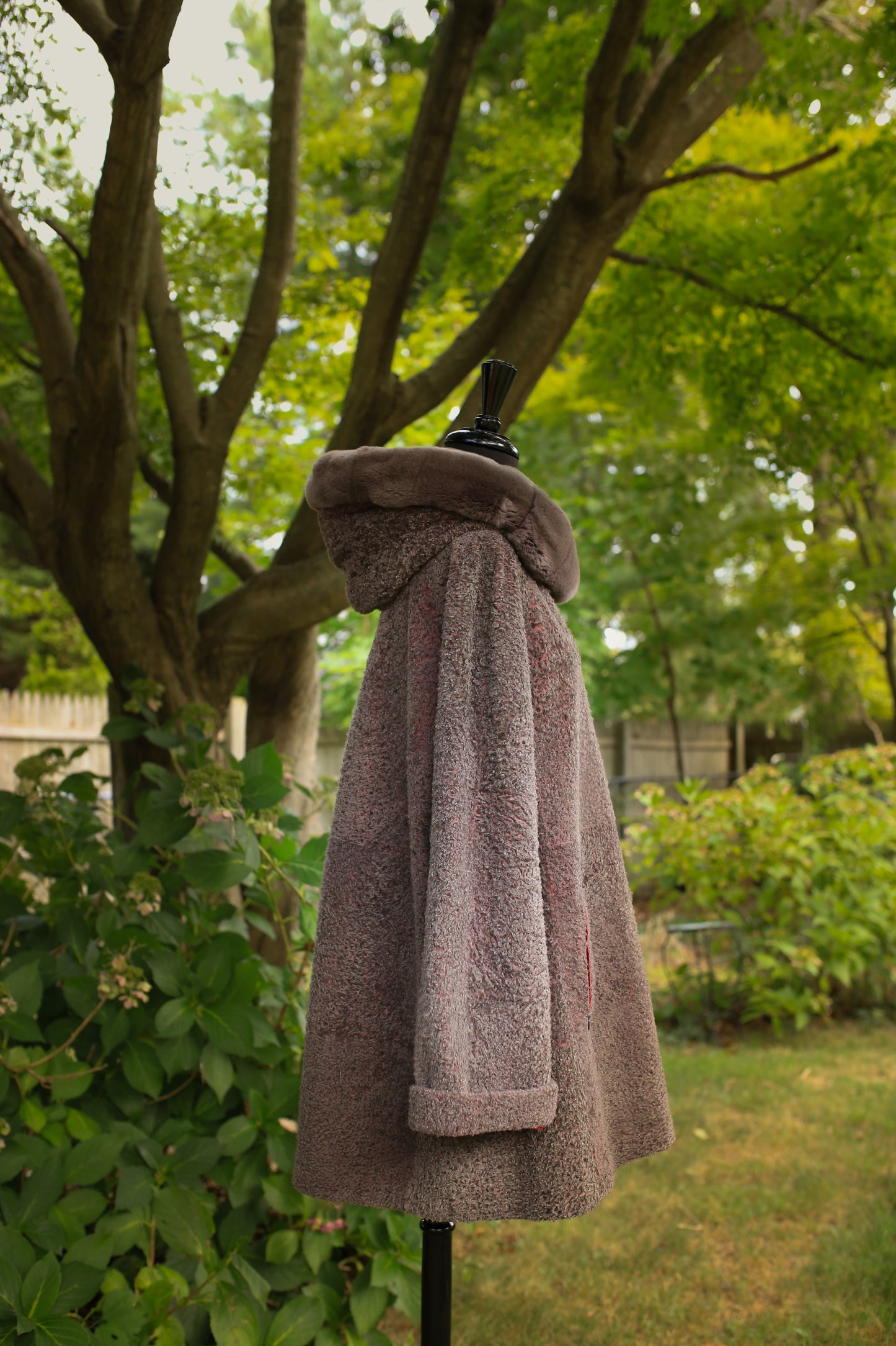 Astrakhan Lamb Jacket w/ Double Fur Hood