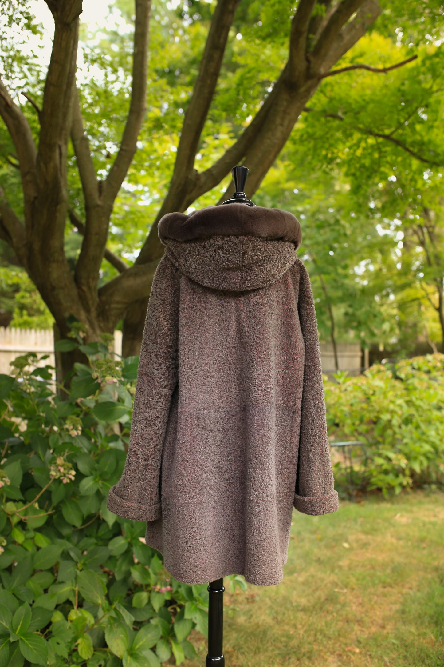 Astrakhan Lamb Jacket w/ Double Fur Hood