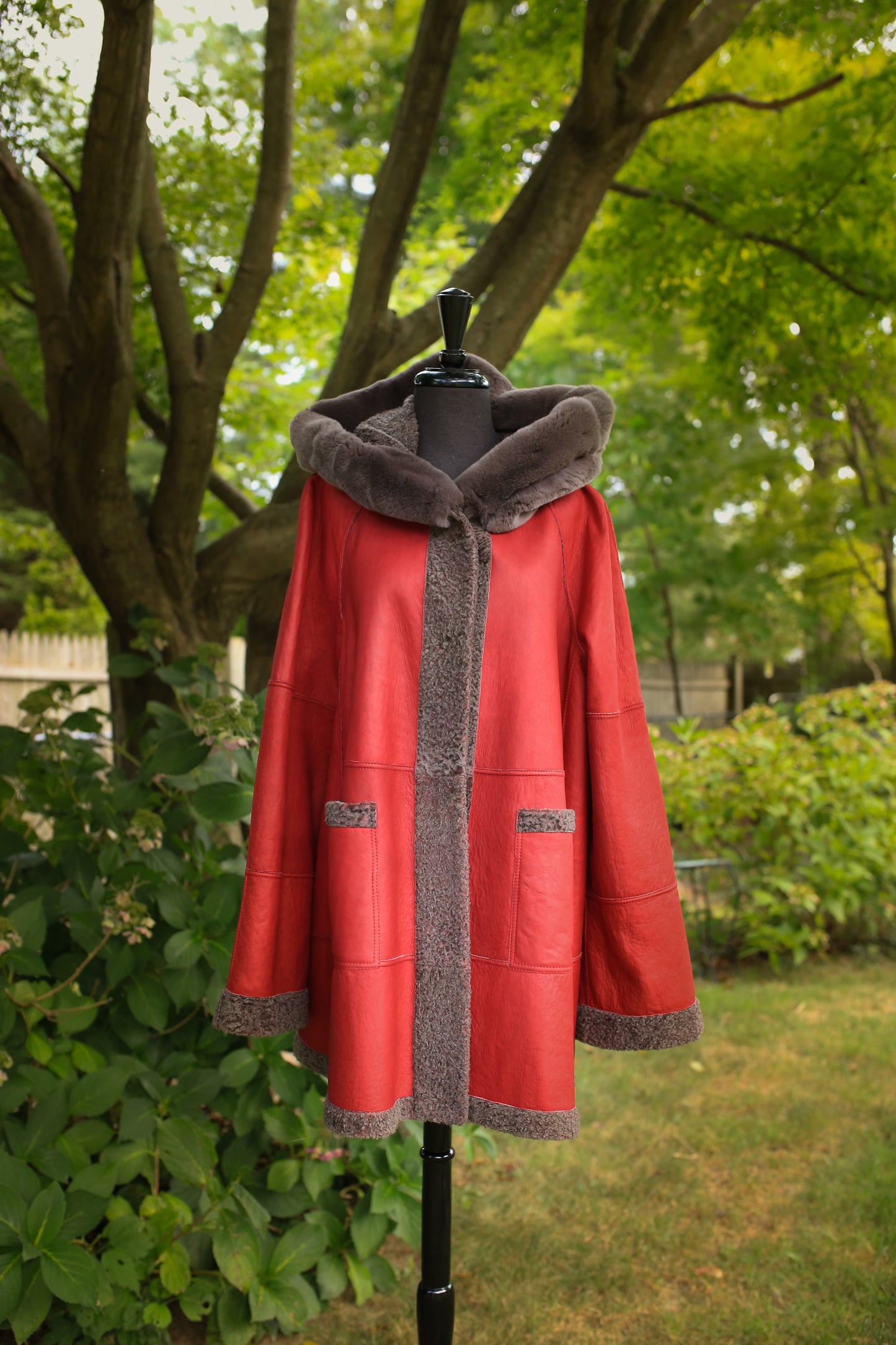 Astrakhan Lamb Jacket w/ Double Fur Hood