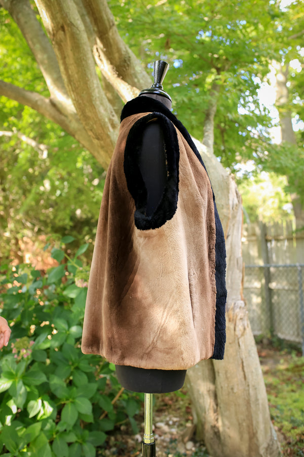 Two Tone Sheared Beaver Vest - Dimitrios Furs