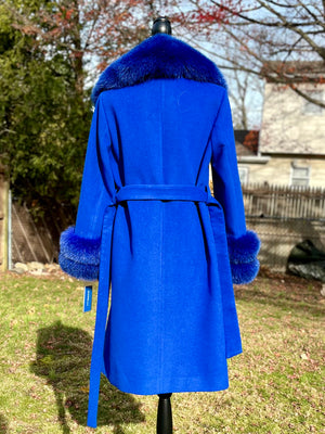 CASHMERE CT W/BELT - REMOVABLE FOX TRIM