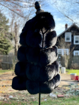 FOX VEST WITH LEATHER INSERT
