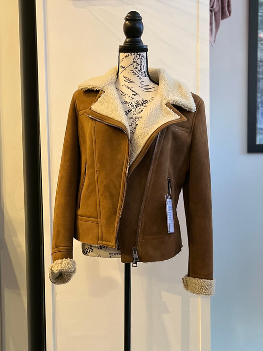 SHEARLING CROP ZIP UP JKT