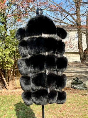 FOX VEST WITH LEATHER INSERT
