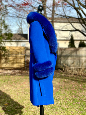 CASHMERE CT W/BELT - REMOVABLE FOX TRIM