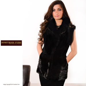 Fur Vest - Black Velvet Sheared Mink - EXOMIS WS
