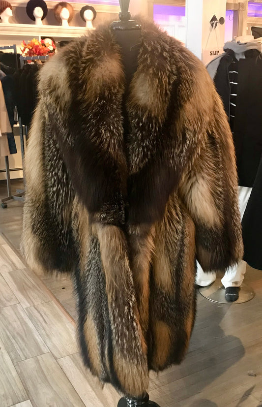 FENDI CROSS FOX COAT - OVER SIZE SHAWL COLLER