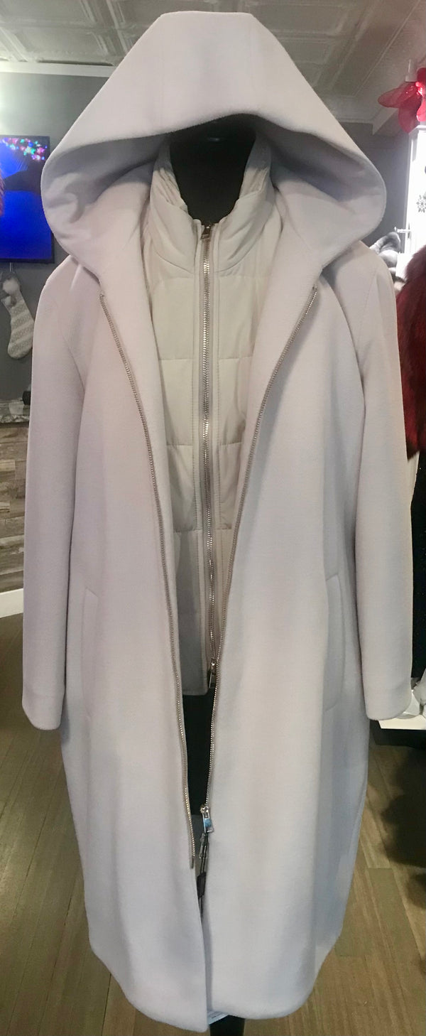 WINTER WHITE CASHMERE CAR COAT