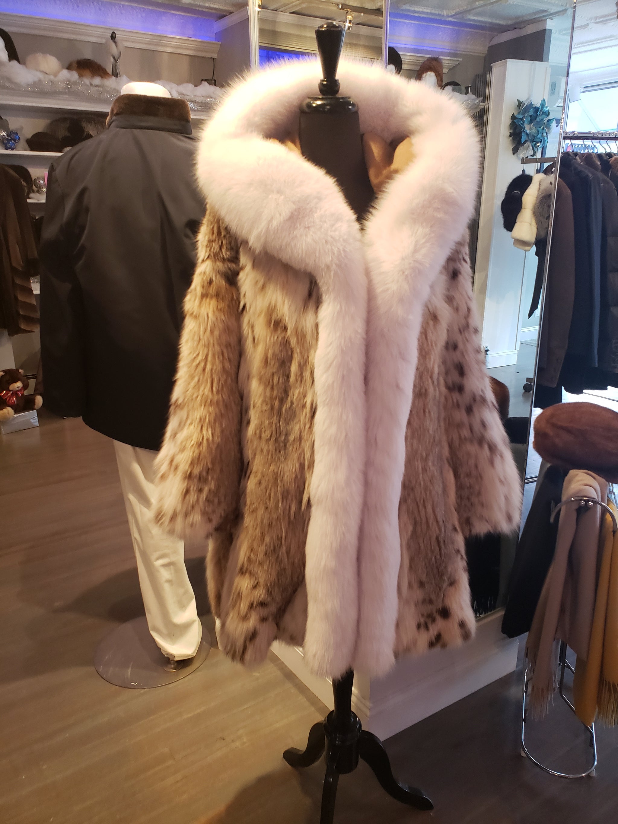 Lynx Jacket - Lynx Fur Jacket with Fox Trim