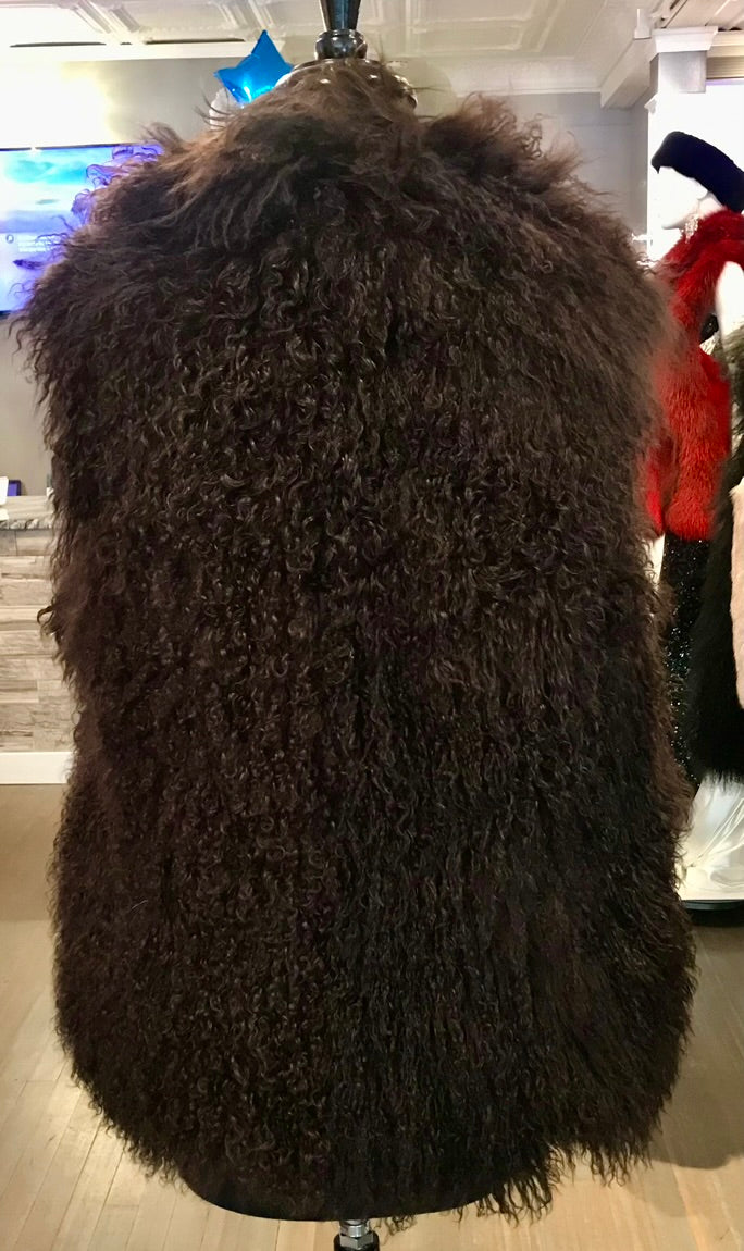 BROWN TEIBATAN LAMB VEST