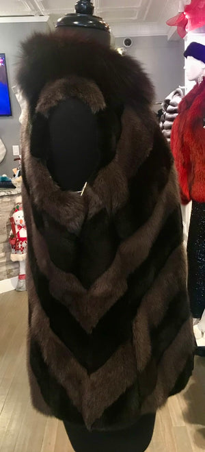 TWO TONE MINK - FOX COLLAR TRIM - DESIGN LINING