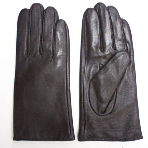 black lambskin leather gloves for women