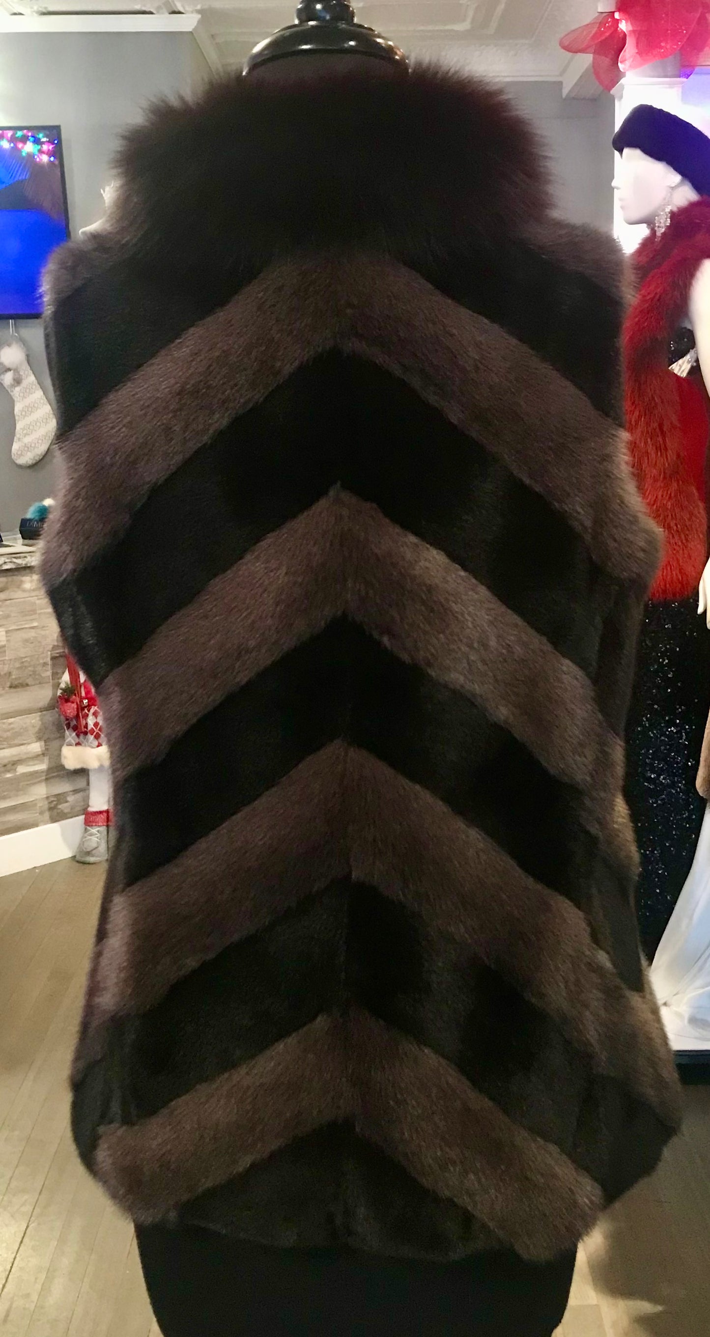 TWO TONE MINK - FOX COLLAR TRIM - DESIGN LINING