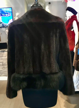 CROP MINK WITH FOX TRIM