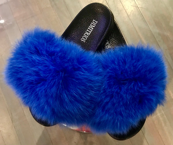 ROYAL BLUE FOX SLIDES