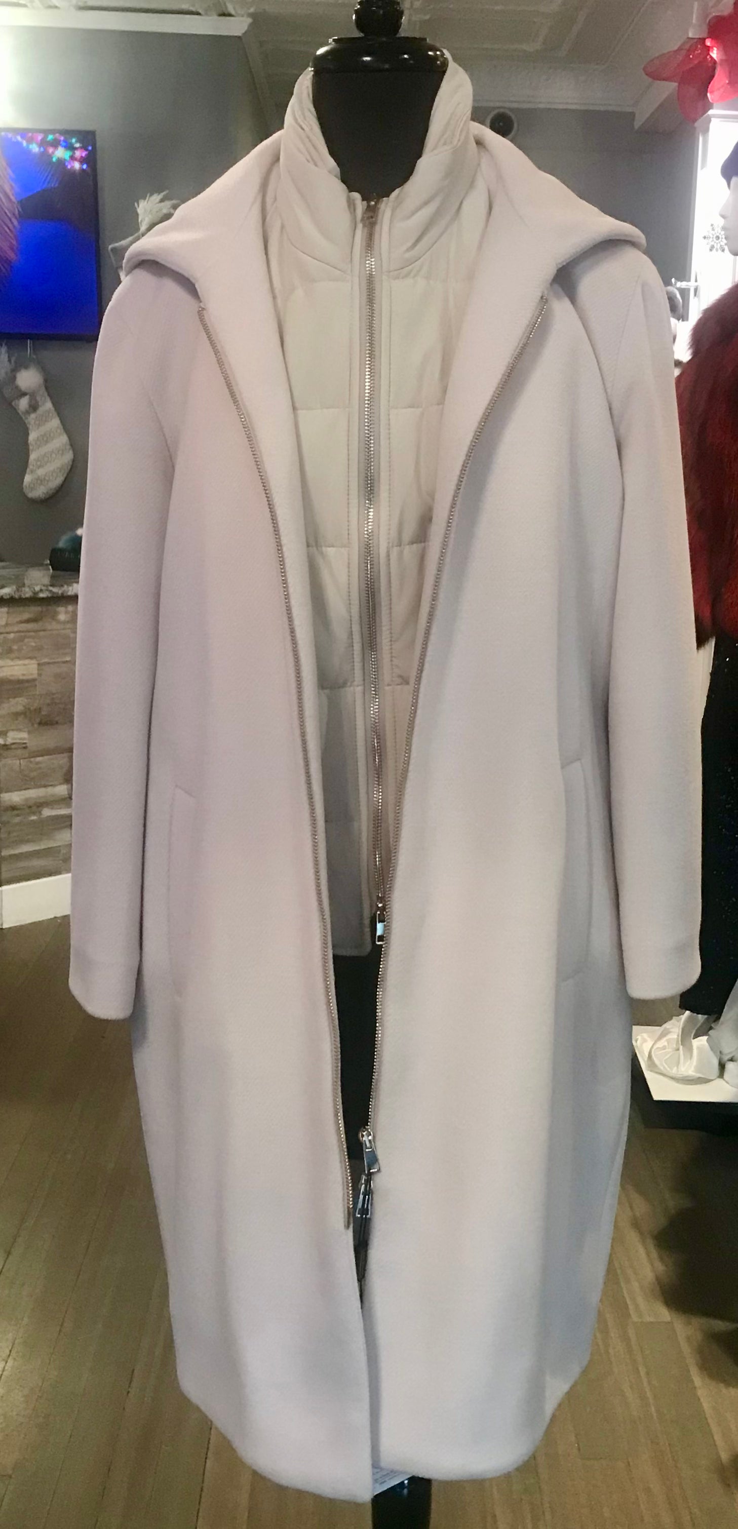 Winter white top car coat
