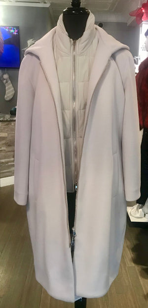 WINTER WHITE CASHMERE CAR COAT