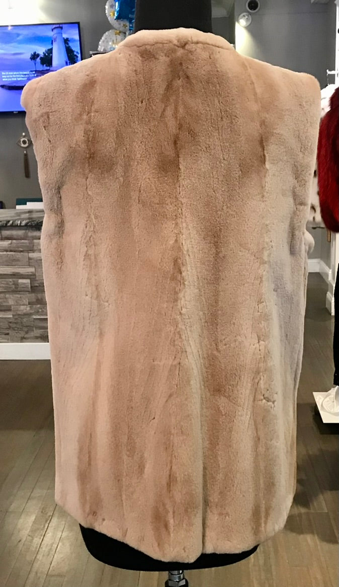 LUNA MINK VEST W/ MULTI COLOR INSERTS