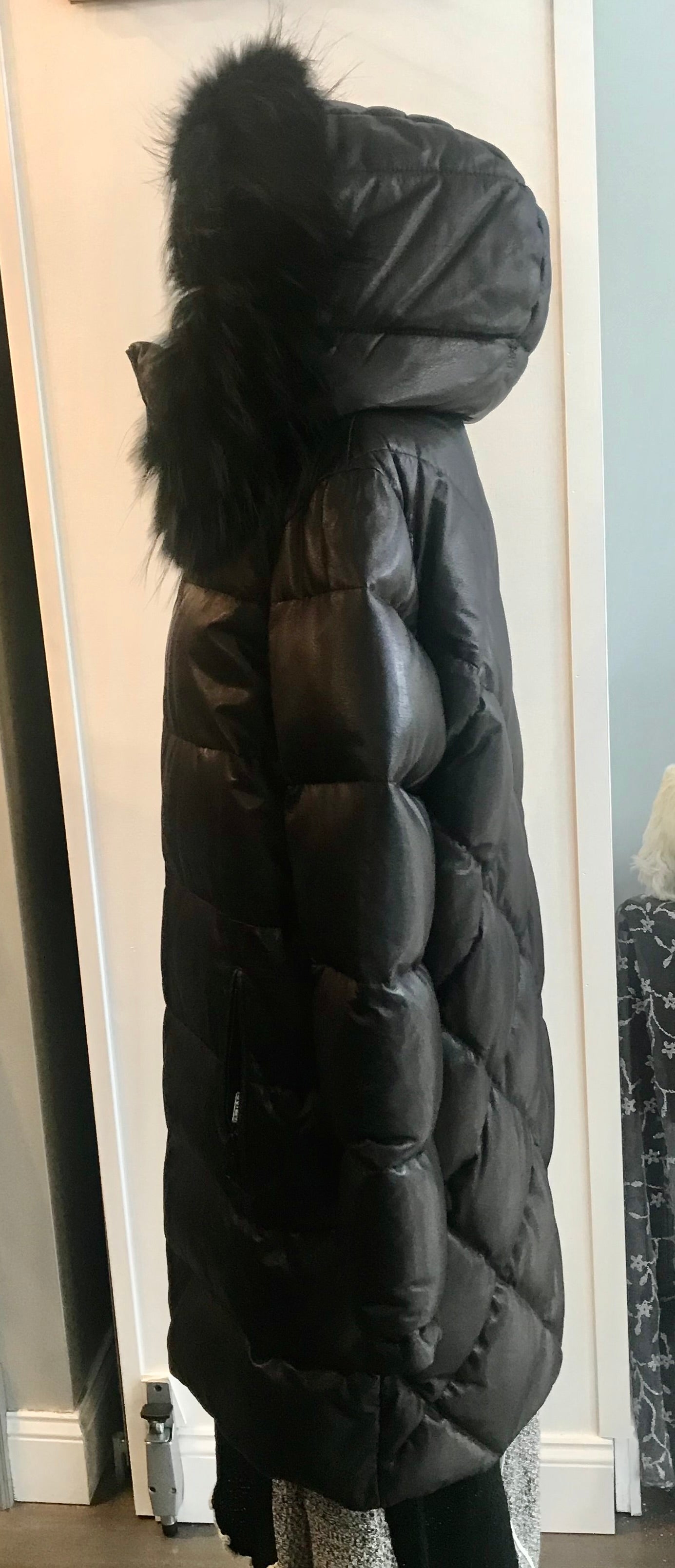 LEATHER PARKER JKT HOOD FOX TRIM