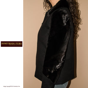 Cashmere Jacket with Sheared Mink Details