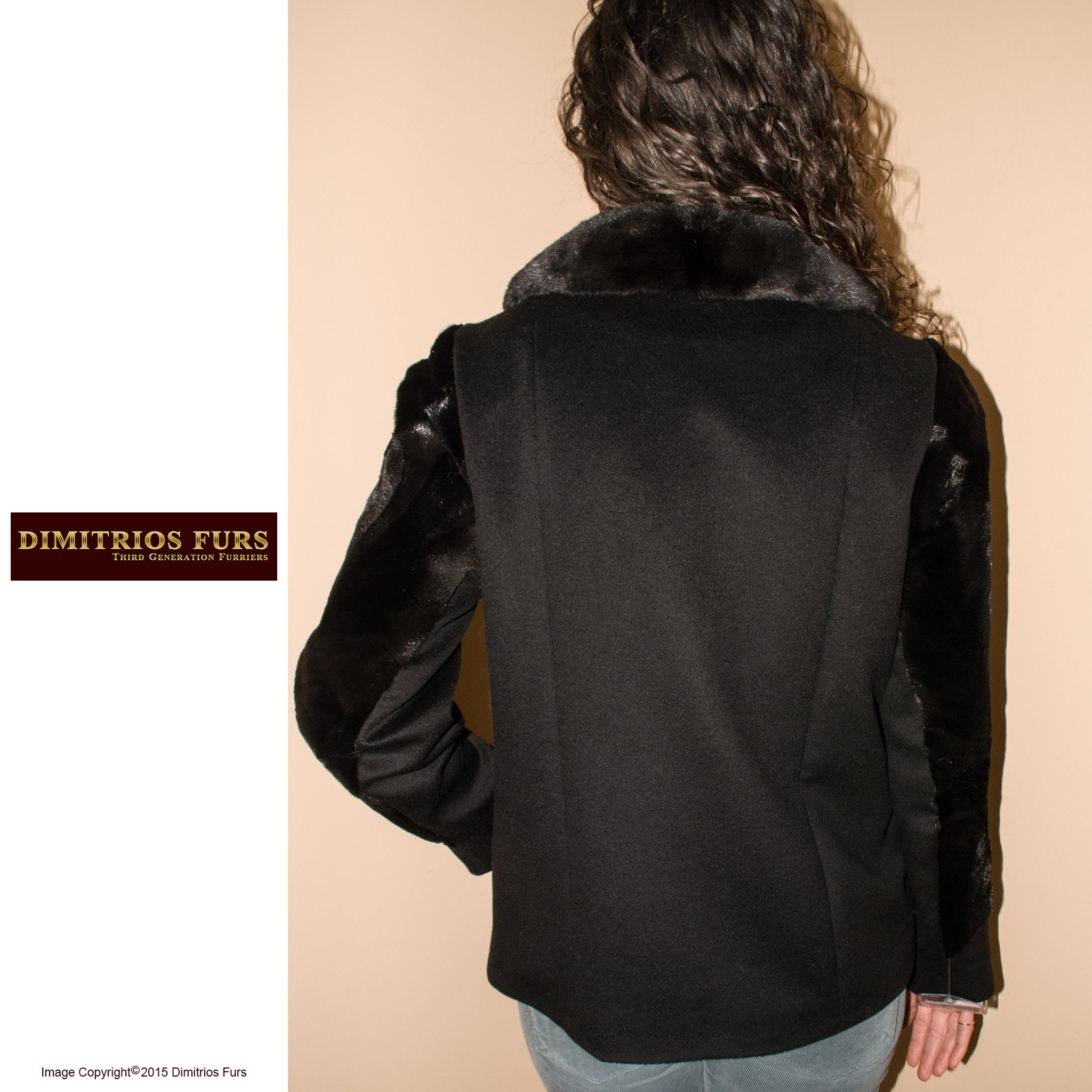 Cashmere Jacket with Sheared Mink Details