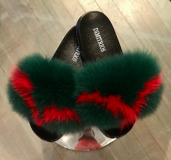 GREEN & RED FOX SLIDES