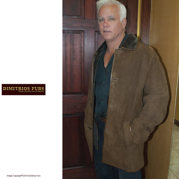 Men's Dark Brown Merino Shearling Jacket size 52
