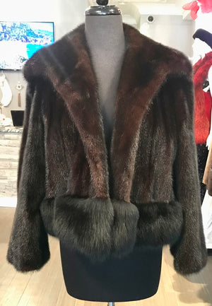 CROP MINK WITH FOX TRIM