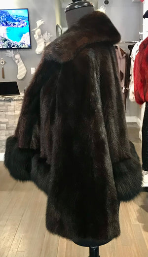 CROP MINK WITH FOX TRIM