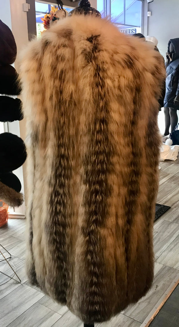 SEMI DUSTER VEST FEATHER GOLDEN ISLAND FOX - Dimitrios Furs