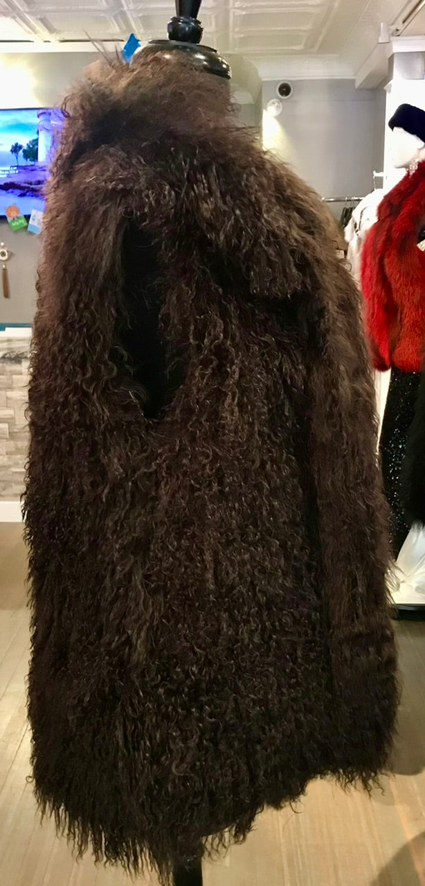 BROWN TEIBATAN LAMB VEST