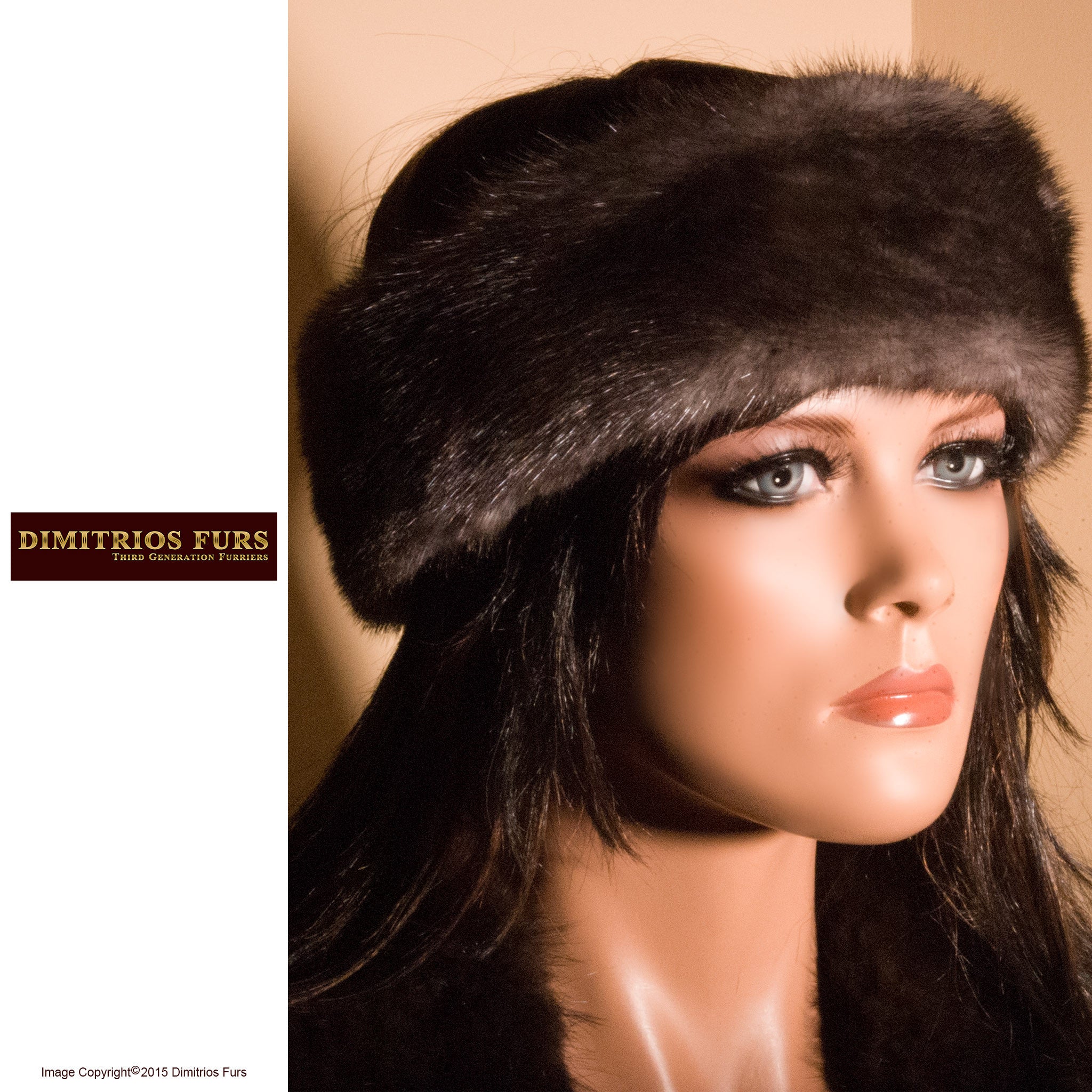 Fur Headband Dark Gray Mink