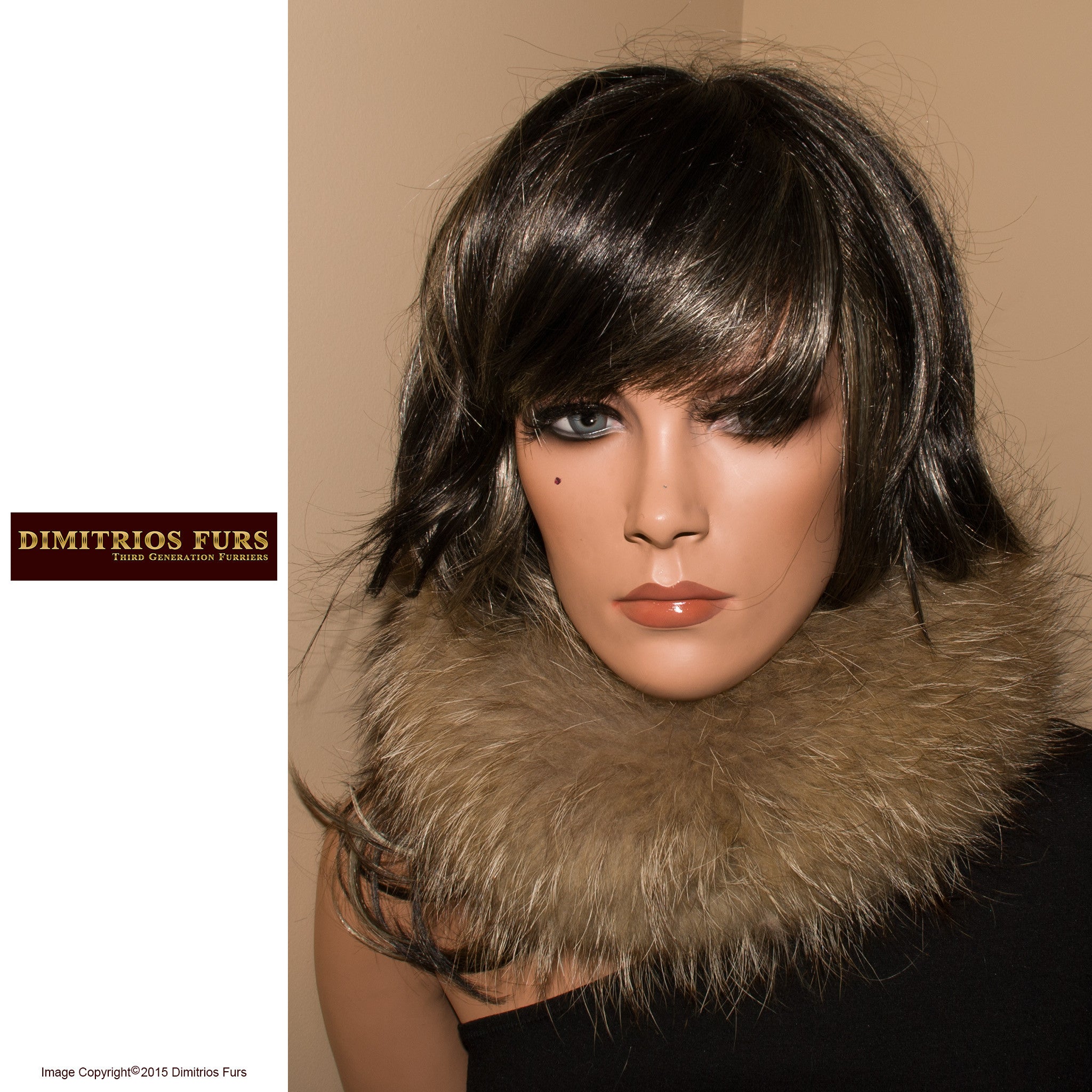 Fur Headband - Finnish Raccoon with White Tips