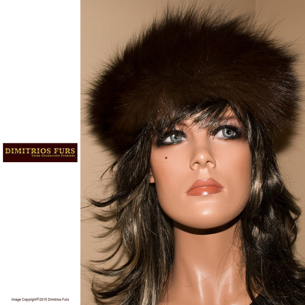Fur Headband - Dark Brown Fox Fur