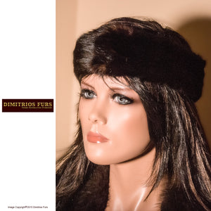 Fur Headband - Black Mink with Hints of Dark Brown