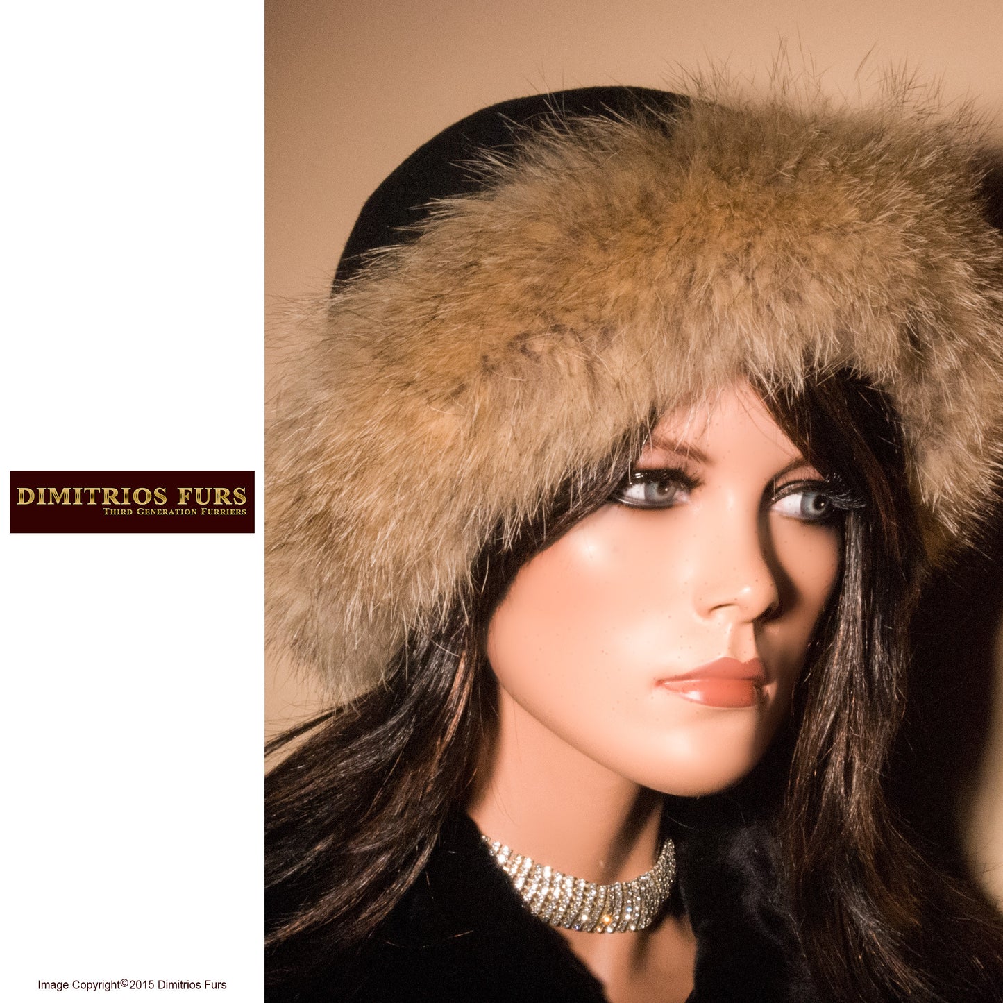 Women's Fur Hats - Finnish Raccoon Black Wool Felt Hat