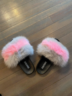 Pink and Light Gray Fox Slides
