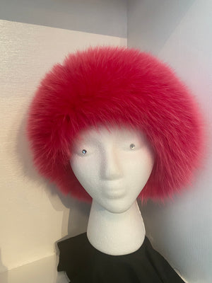 Pink Fox Fur Headband
