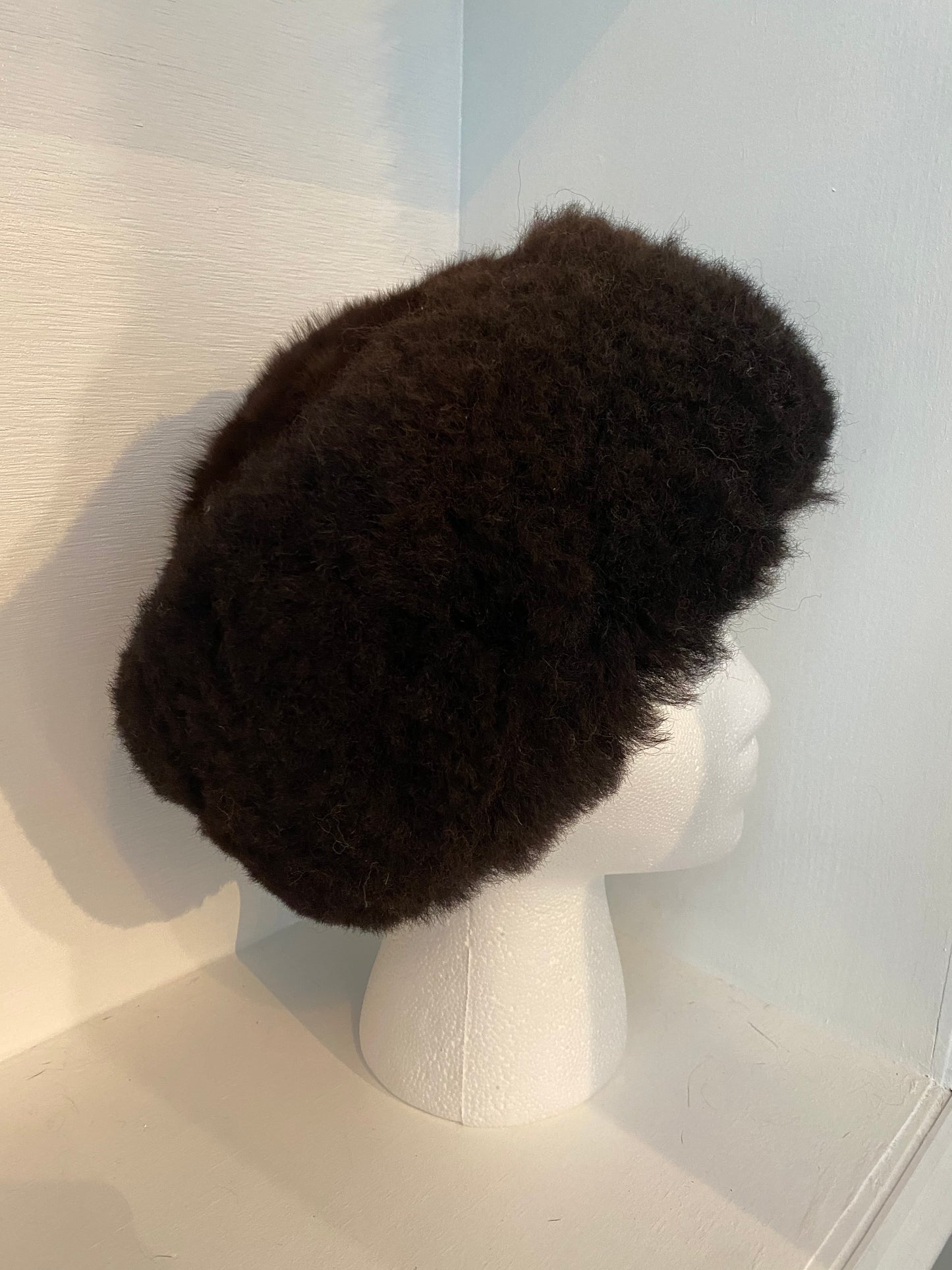 Chocolate Alpaca Wide Brim Hat