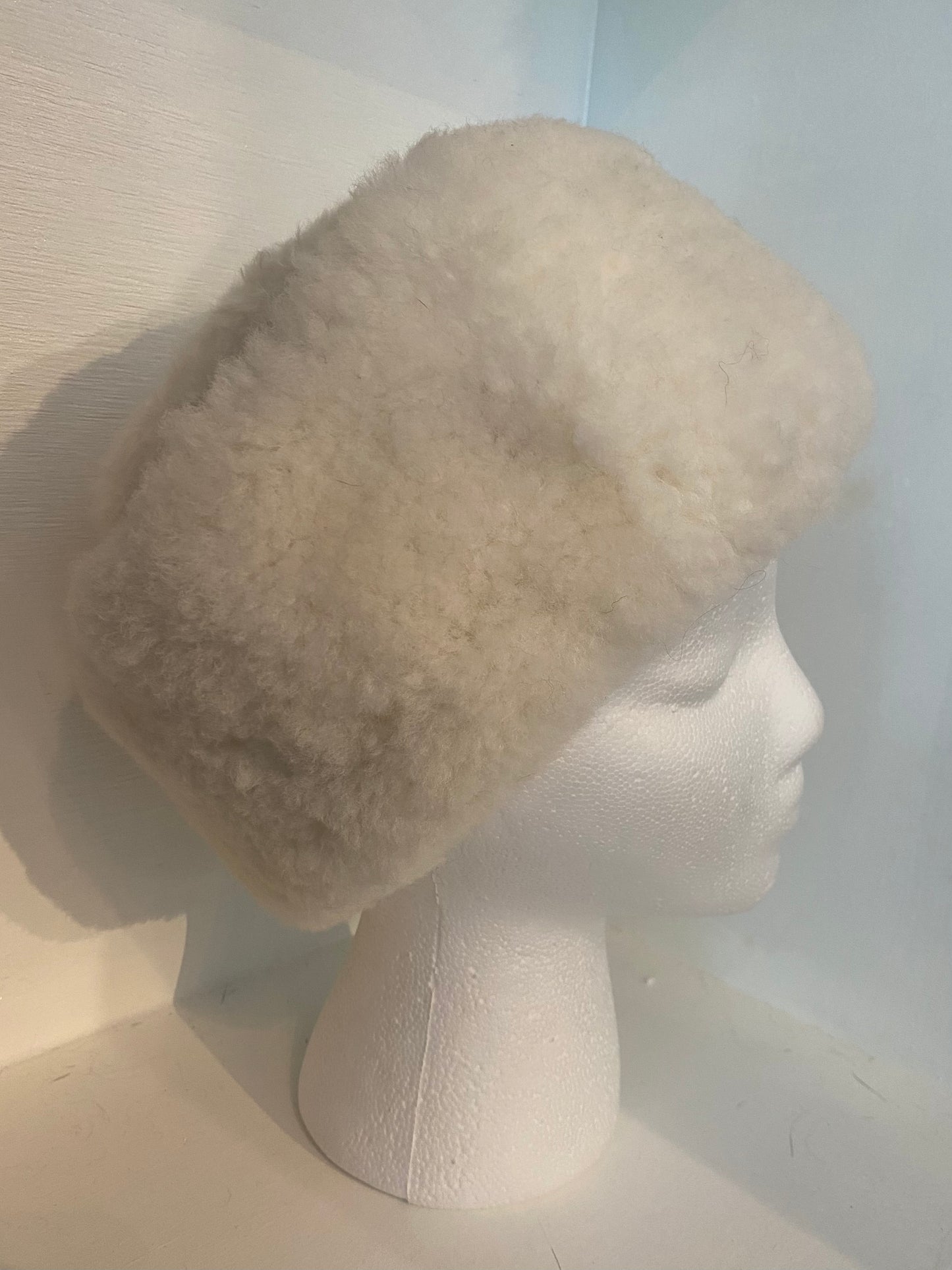 White Alpaca Wide Brim Hat