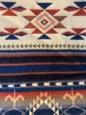 Brown Multicolored Alpaca Blanket