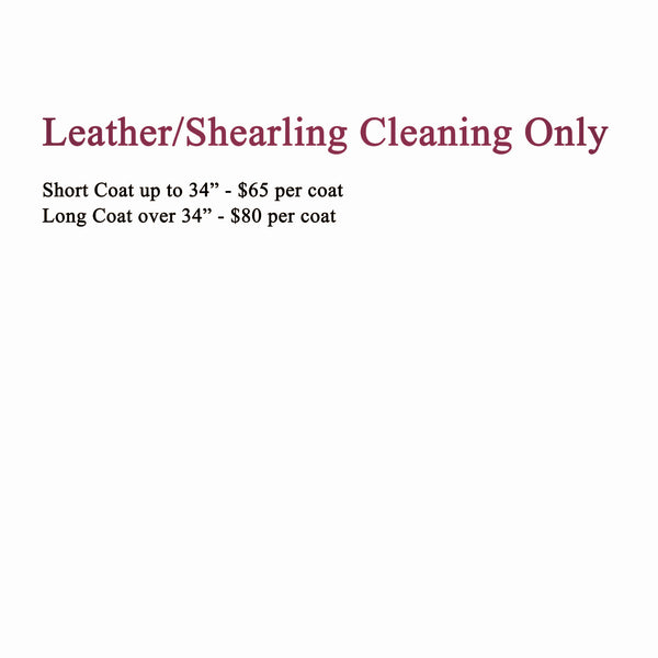 Cleaning Only - Leather or Shearling Starting at: