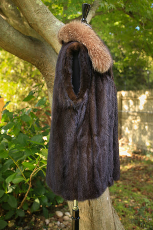 Mahogany Mink Vest w/ Fox Collar