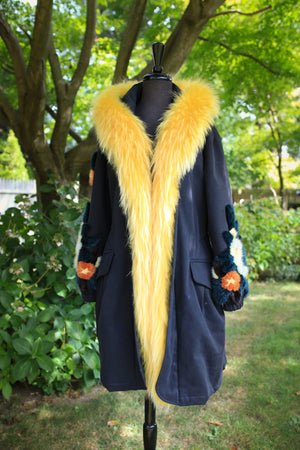 Microfiber Rainwear w/ Cashmere Lining and Fox Trim