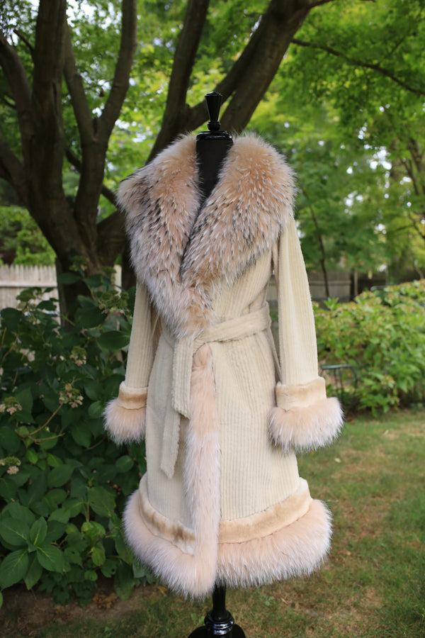 Sheared Persian Lamb w/ Rex Chinchilla and Raccoon Trim Jacket