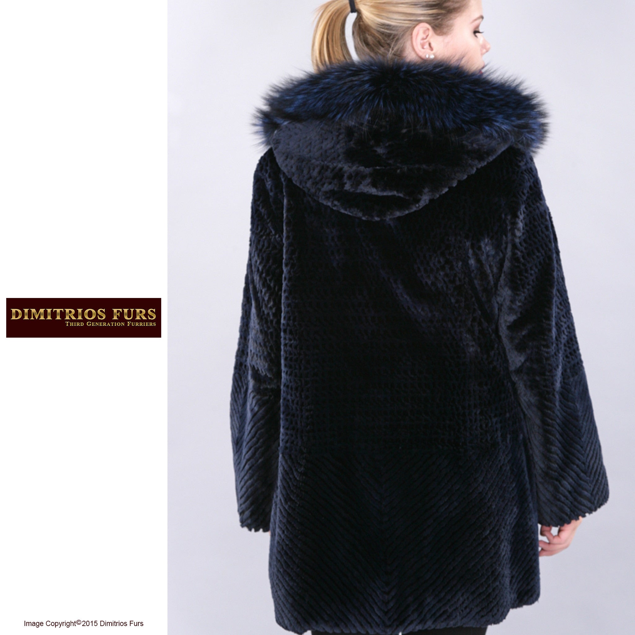 Custom Fur - Sheared Beaver Jacket with Frost Fox Trimmed Hood