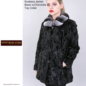 Custom Fur - Swakara Jacket with Chinchilla Top Collar